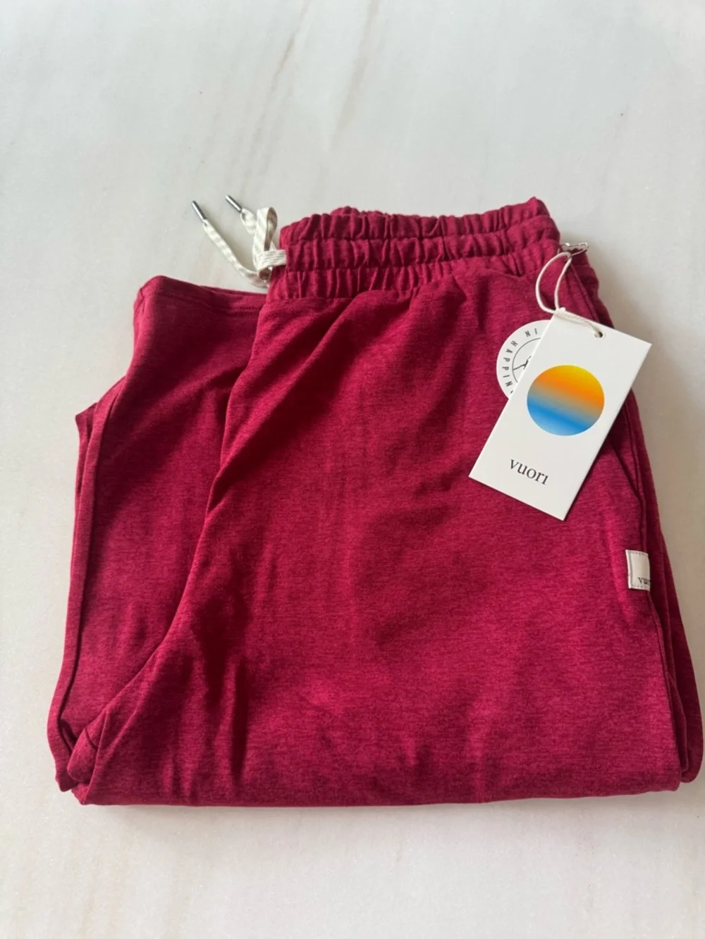 NEW NWT Vuori Women’s Halo Essential Wideleg Pant Size Small Strawberry Heather - Picture 8 of 10